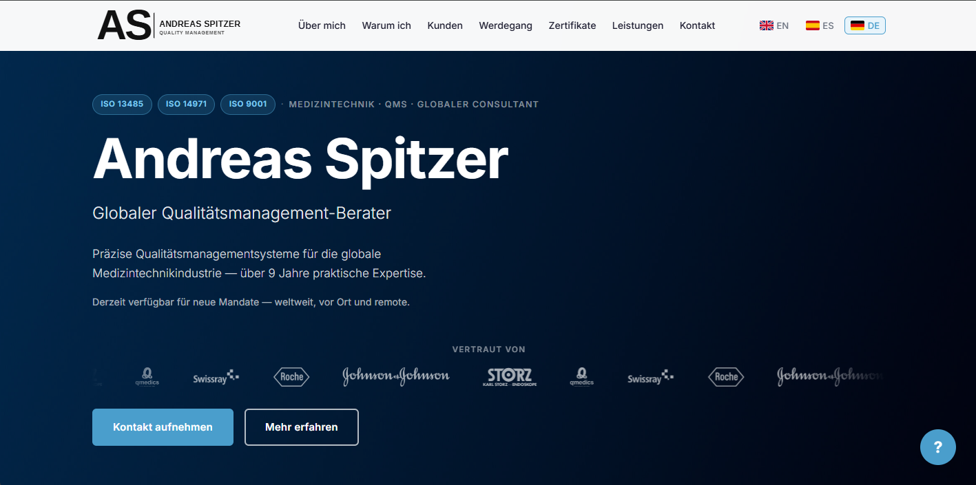 Andreas Spitzer – Qualitätsmanagement Webseite